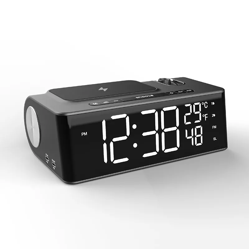 Radio reloj digital carga inalámbrica